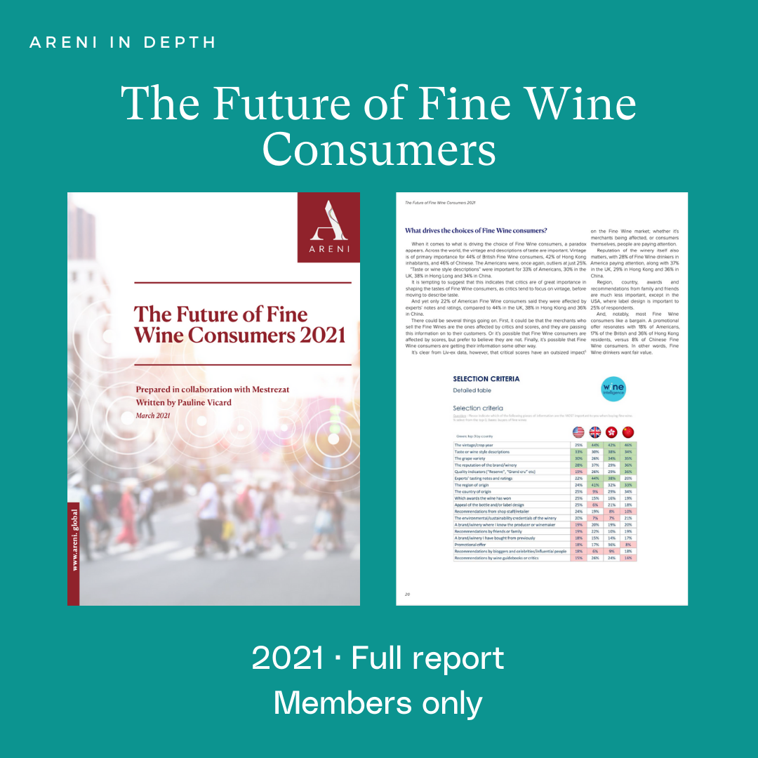 Cover and extract from Future of Fine Wine Consumers reoport